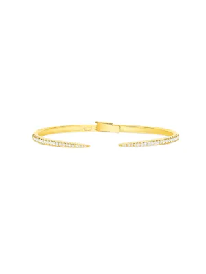 0.47ct Diamond 14K Gold Open Cuff Bracelet