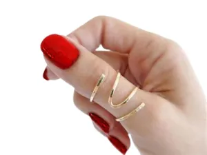 14k Gold Filled Thumb Ring for Women ?C Faceted Statement Ring, Elegant Gold Ring for Thumb, Adjustable Ring for Everyday Wear