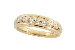 18 carat gold band with brilliant cut diamonds