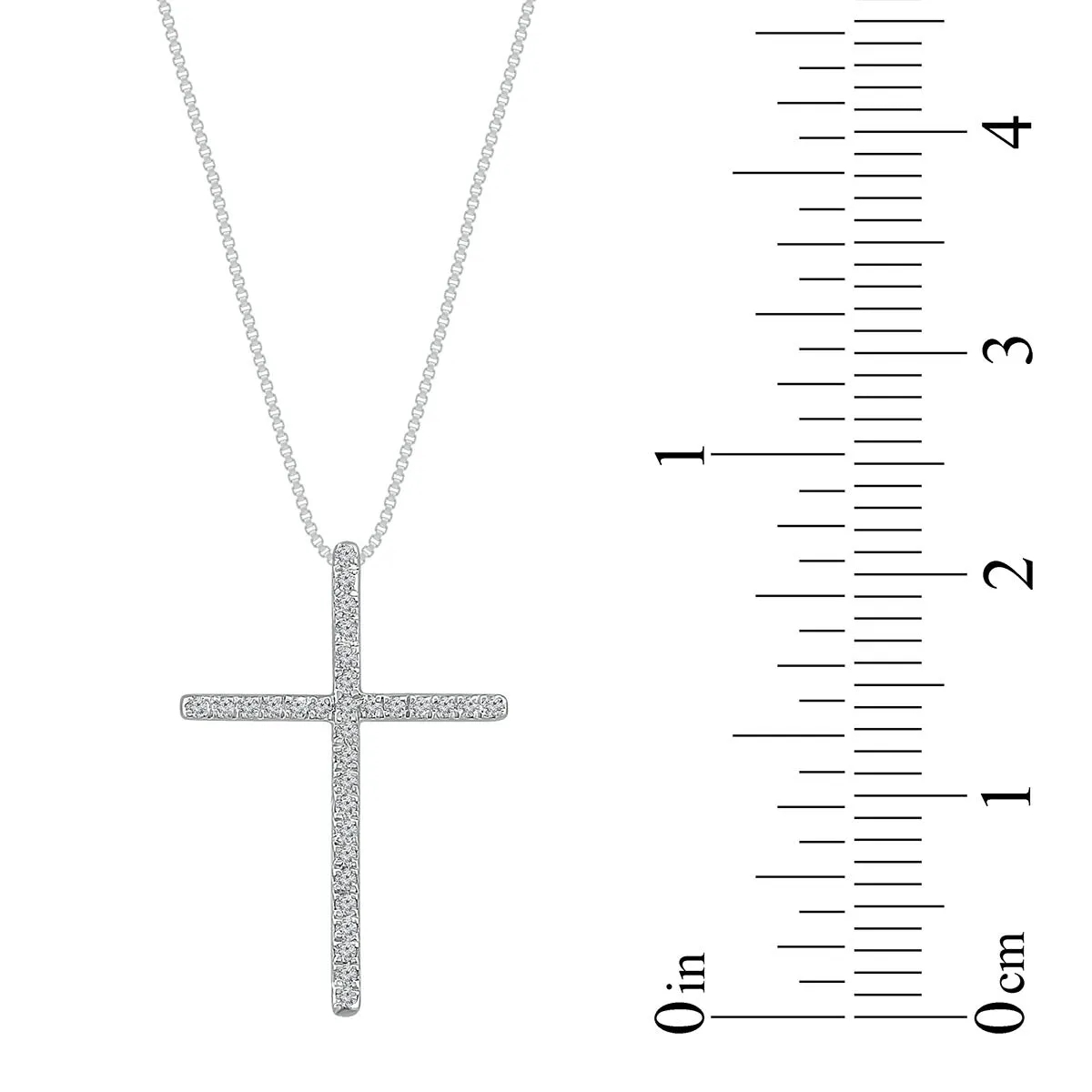 1/8 CTW Diamond Cross 18-inch Pendant in Sterling Silver