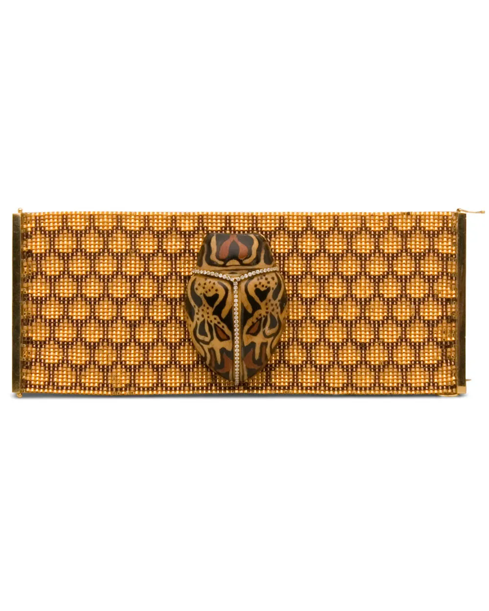 18k Yellow Gold Scarab Cuff Bracelet