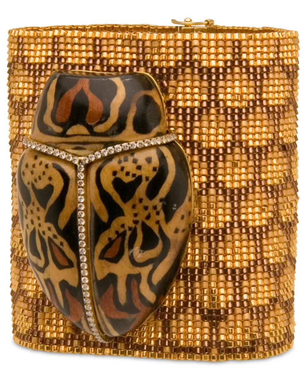 18k Yellow Gold Scarab Cuff Bracelet