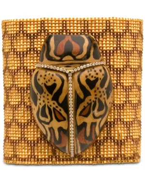 18k Yellow Gold Scarab Cuff Bracelet