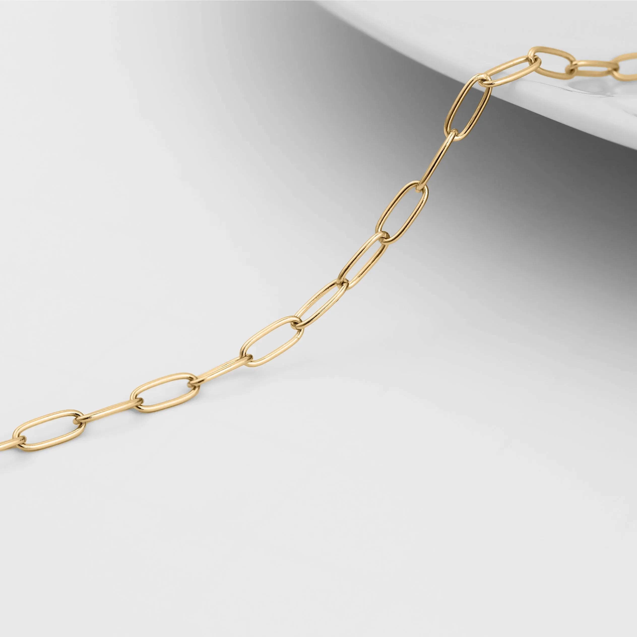 2.0 mm Fine Paperclip Chain 14K Solid Gold Permanent Jewelry Link - By the Inch / PMJ0014