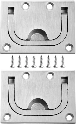 316 Stainless Steel Hatch Pull Flush Lift Boat Ring Hatches Pull Handle with Mount Screws for Boat Deck Hatch Handle and Home Furniture Recessed Handle etc