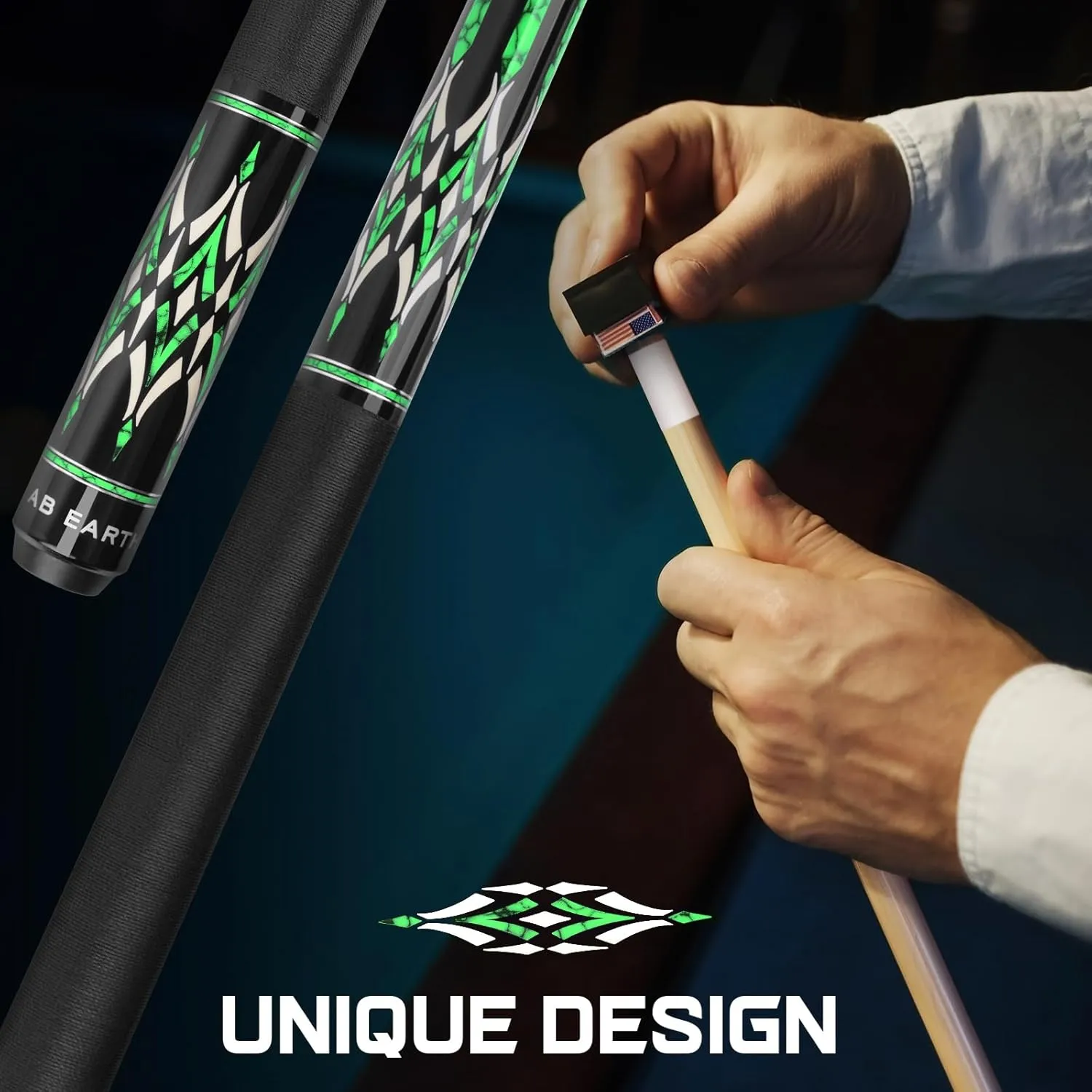 58" Pool Cue Stick Canadian Maple 13mm Tip Billiard Cue with Irish Linen Wrap