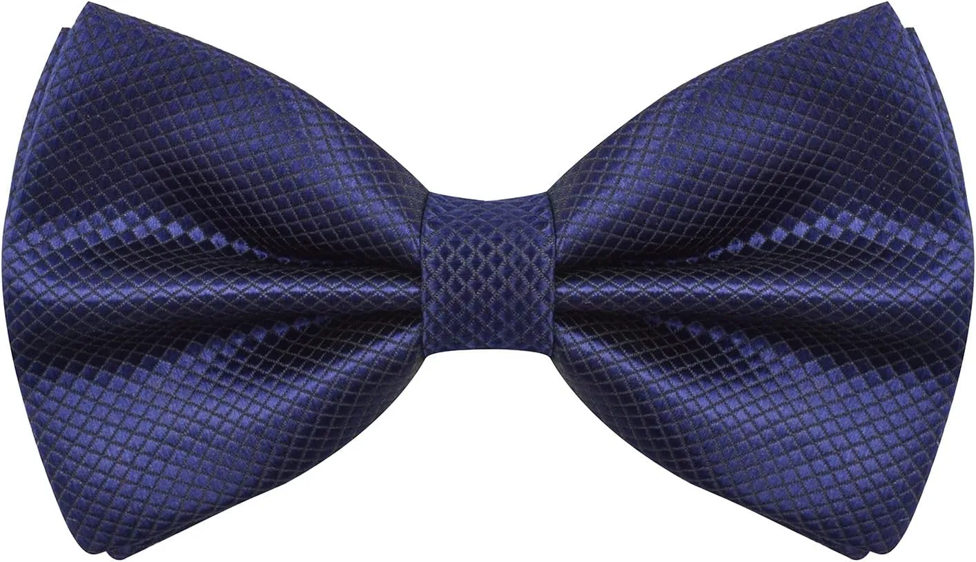 Alizeal Mens Solid Mini Squares Formal Banded Bow Ties
