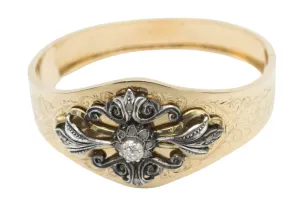 Antique Dutch bracelet in rose gold and silver with rose diamond