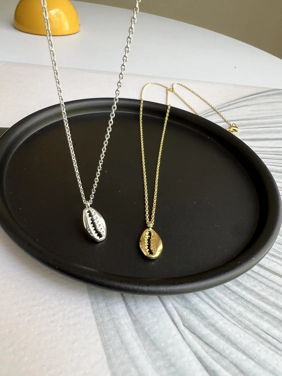 Beach Ocean Lover Necklace For Women, Beach Wave Whale tail Surfing Pendant Necklace 18K Gold Dipped Silver Dainty Beach Necklace (Silver, Shell)
