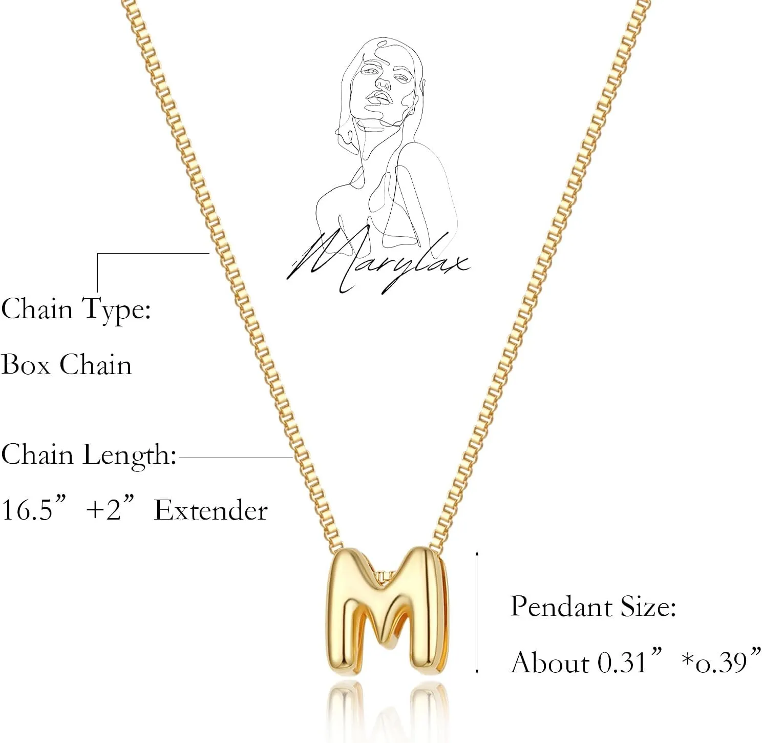 Bubble Gold Letter Necklace for Women, 14k Gold Plated Balloon Initial Necklace, Dainty Gold Necklace for Women, Personalized Bubble Pendant Name Necklace, Fashion Accessories Trendy Jewelry