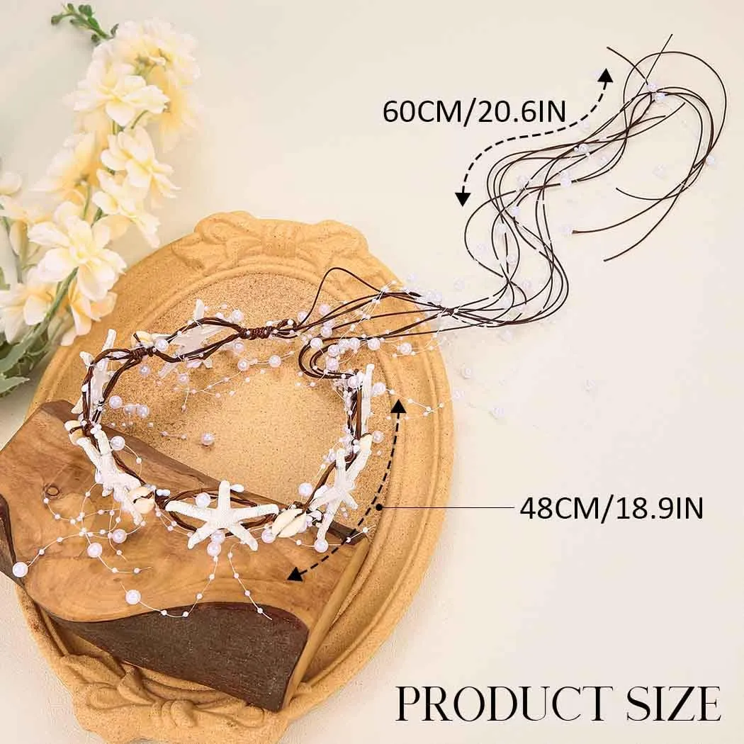 CASDRE Seashell Headband Hair Accessories Starfish Mermaid Headpiece for Women