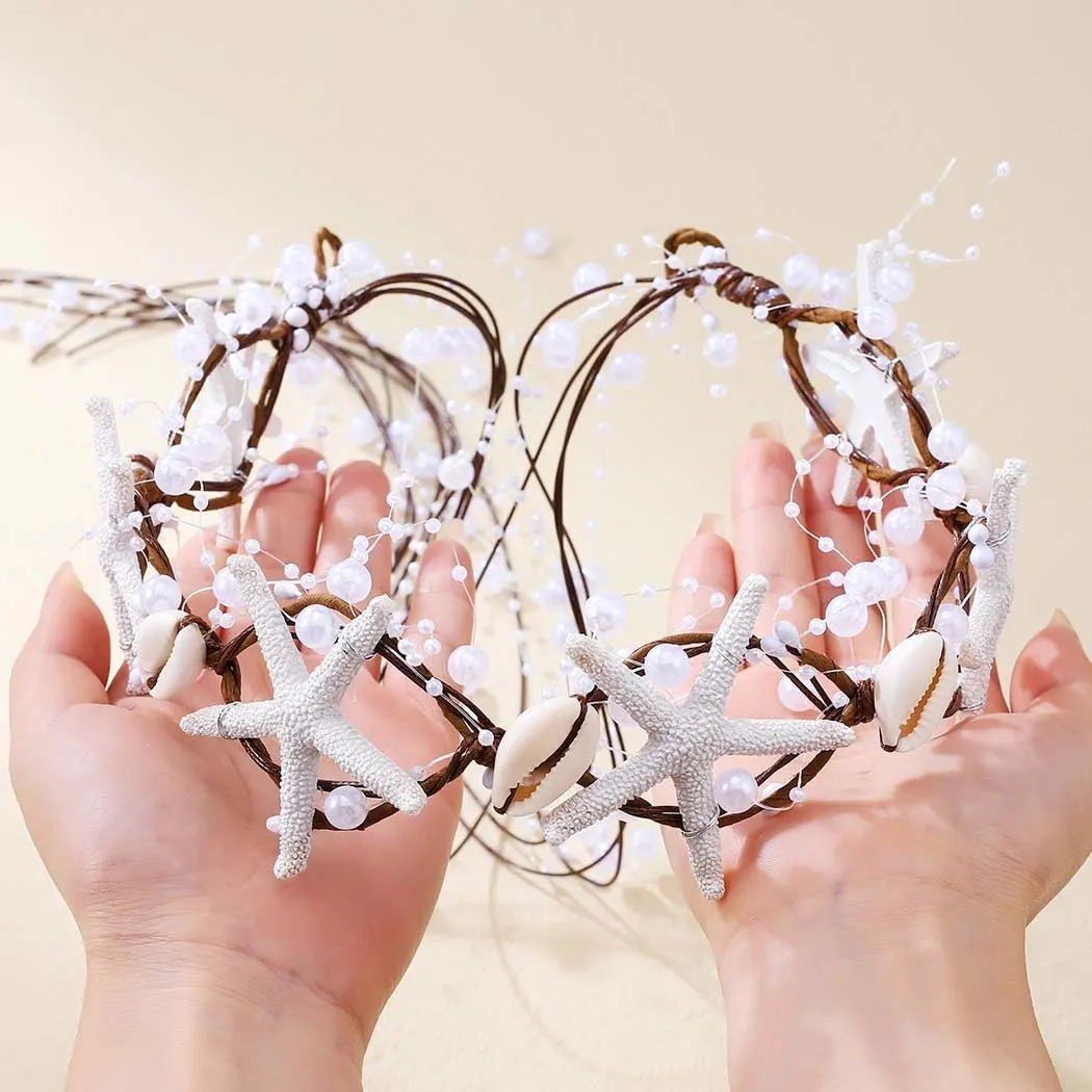 CASDRE Seashell Headband Hair Accessories Starfish Mermaid Headpiece for Women