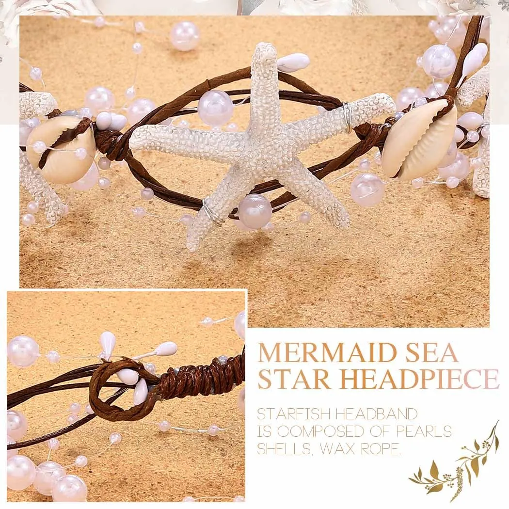 CASDRE Seashell Headband Hair Accessories Starfish Mermaid Headpiece for Women
