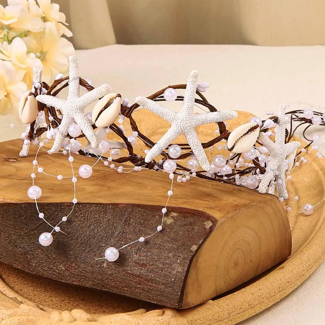 CASDRE Seashell Headband Hair Accessories Starfish Mermaid Headpiece for Women
