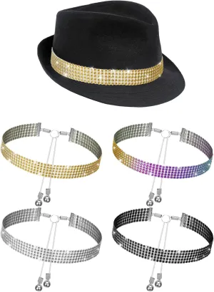 Crowye Rhinestone Stretchable Hat Bands for Cowboy Adjustable Bling Hat Belt Jewelry