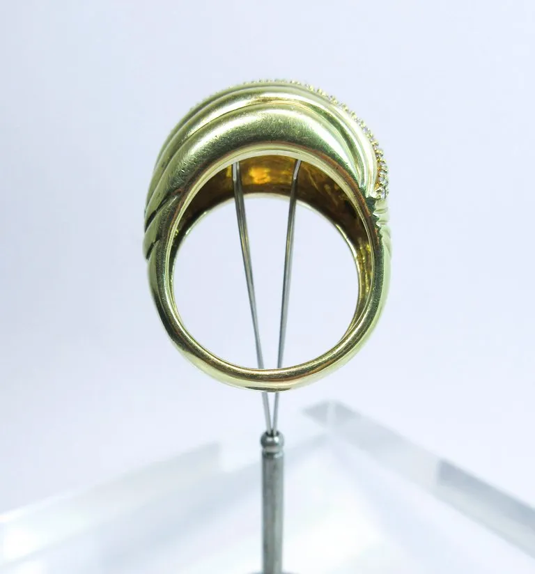 DAVID YURMAN Diamond Ring 18 Karat Yellow Gold Size 7 1/2