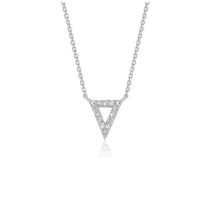 Diamond Inverted Triangle Pendant in 14k White Gold