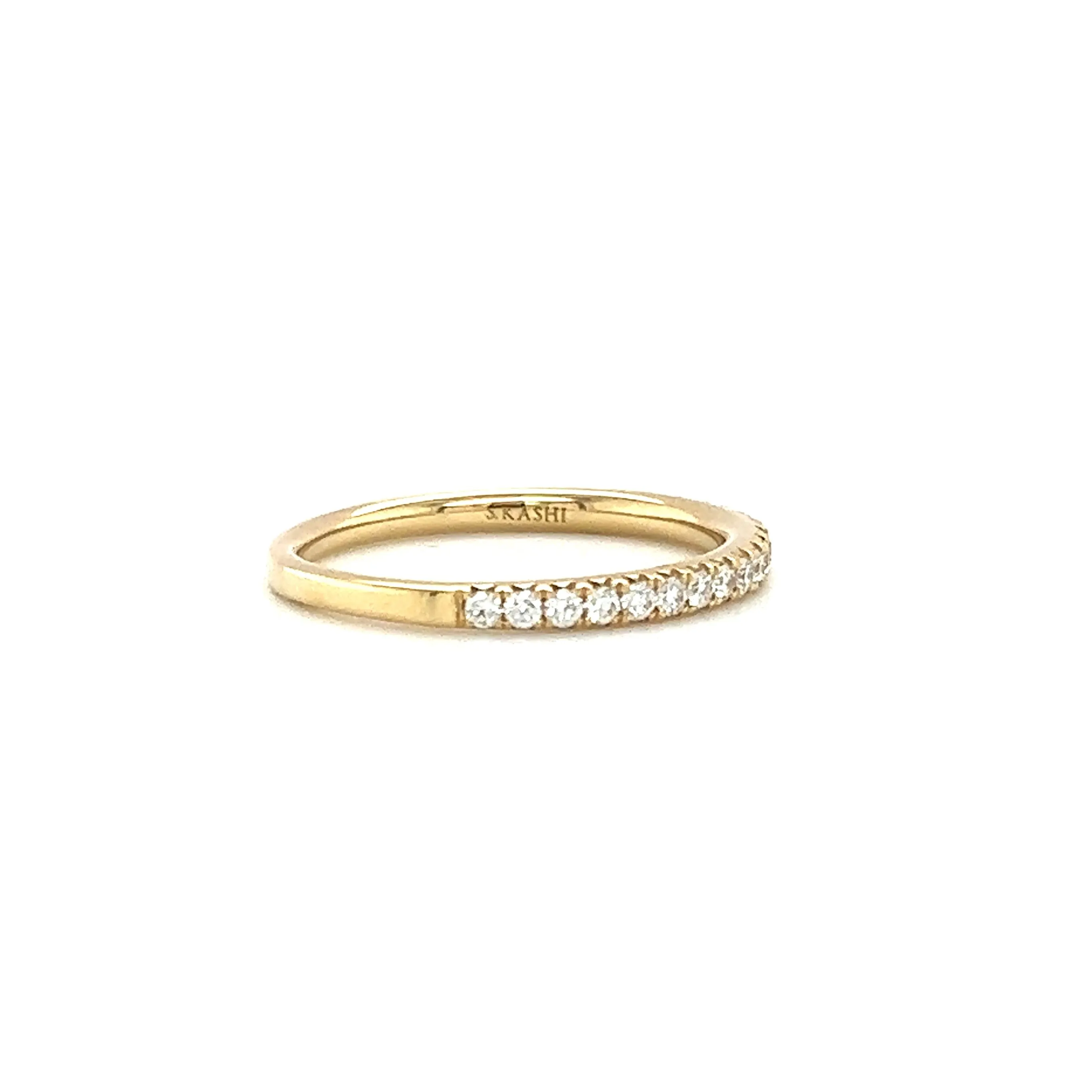 Diamond Ring with Twenty Four Diamonds in 14K Yellow Gold