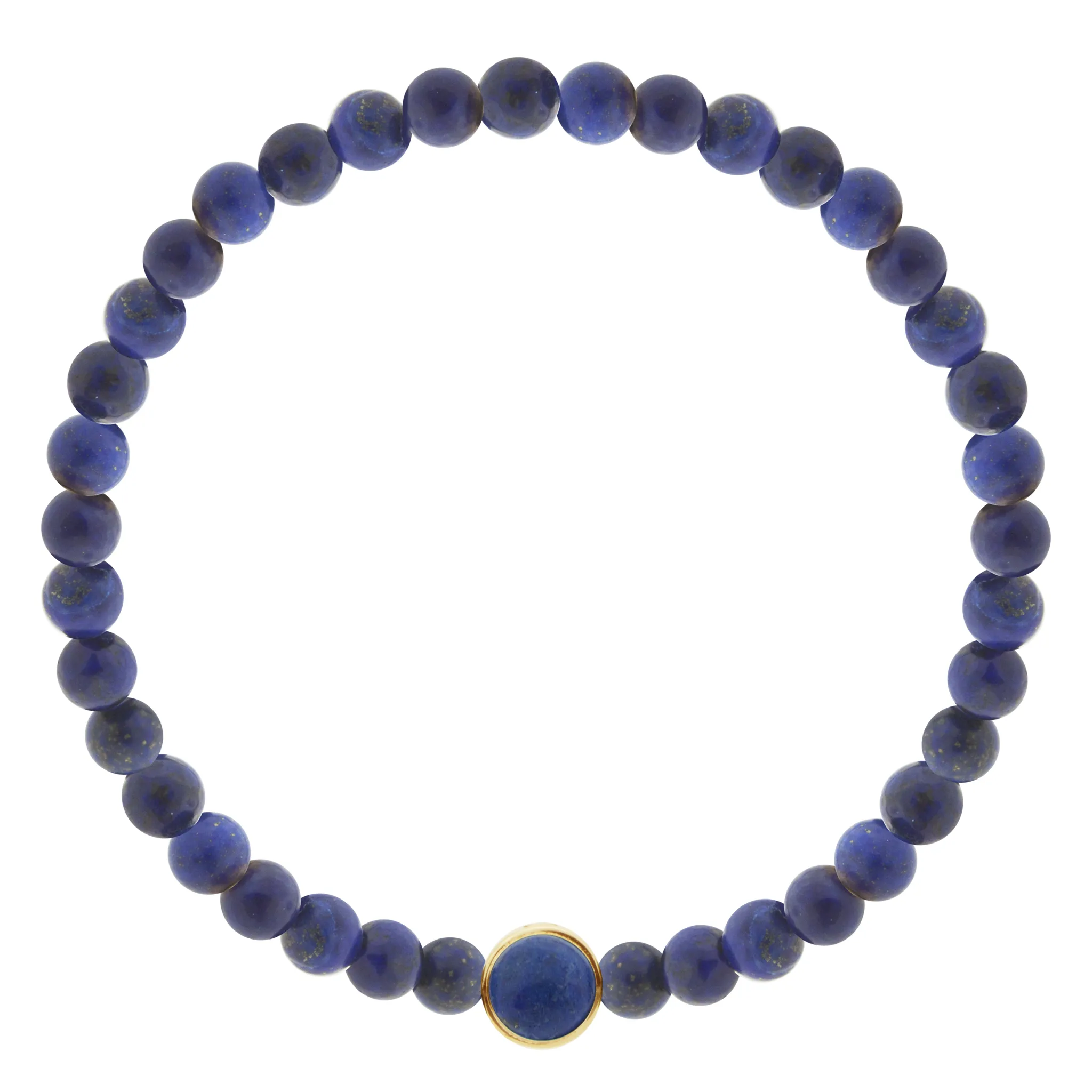 Dual-Sided Collar with Lapis Cabochon & Rubies on Lapis Beaded Bracelet