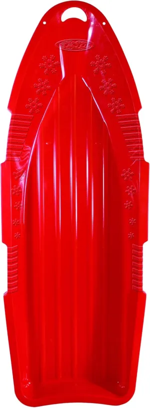 ESP 48" Sno Cruiser Toboggan  Two-Rider Sled  Tough Polyresin, Diamond-Polished Bottom  Red