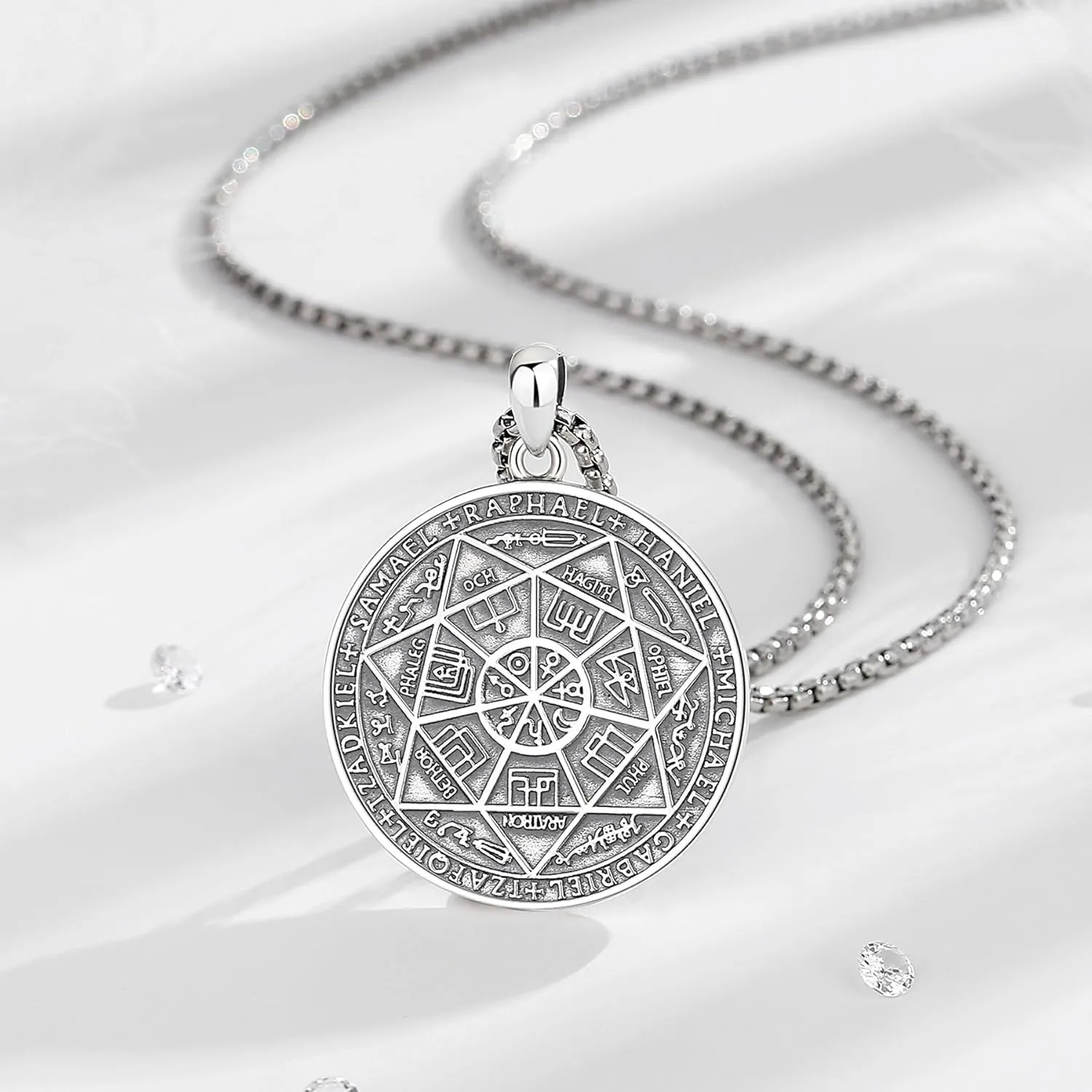EUDORA 925 Sterling Silver St Christopher/St Benedict/St Michael/Virgin Mary/San Judas Tadeo/Good Shepherd Cross/Archangel Necklace Medal Pendant Protection Religious Amulet Jewelry For Men Women