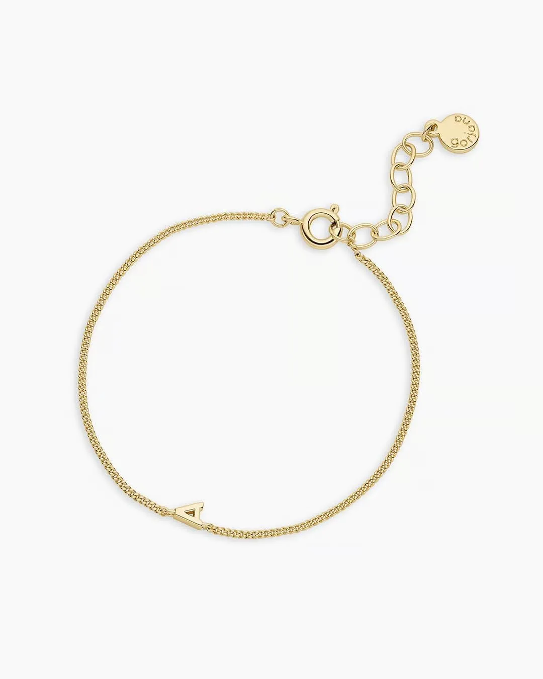 gorjana - Wilder Mini Alphabet Bracelet 6"-7" - 18k Gold or Silver Plated Finish - Personalized Bracelet - Spring Ring Closure - Wearing Stylish Link Bracelet - Timeless and Versatile