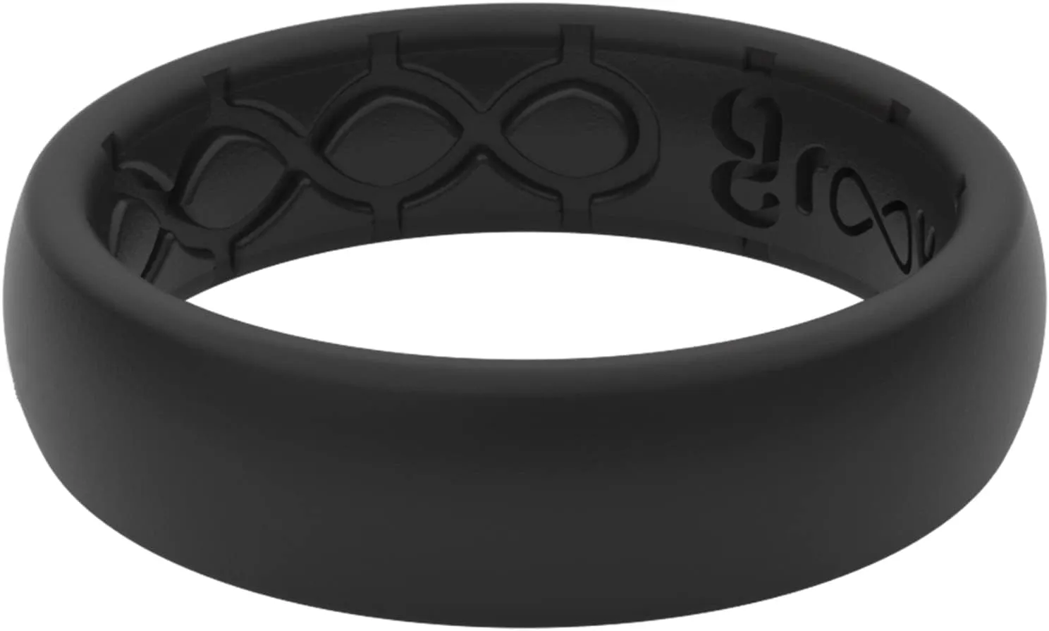Groove Life Solid Thin Silicone Ring - Breathable Rubber Wedding Rings for Women, Lifetime Coverage, Unique Design, Comfort Fit Ring