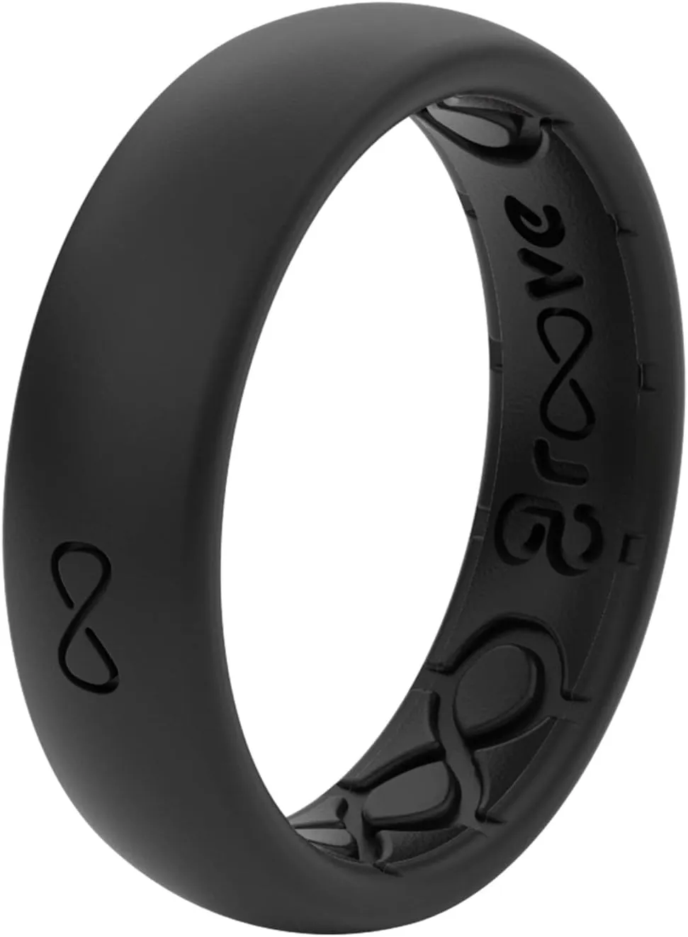 Groove Life Solid Thin Silicone Ring - Breathable Rubber Wedding Rings for Women, Lifetime Coverage, Unique Design, Comfort Fit Ring