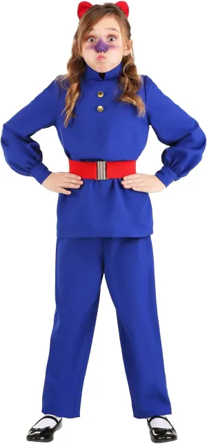 Gum-chewing Ticket Winner Costume for Kids, Violet Jumpsuit with Red Belt