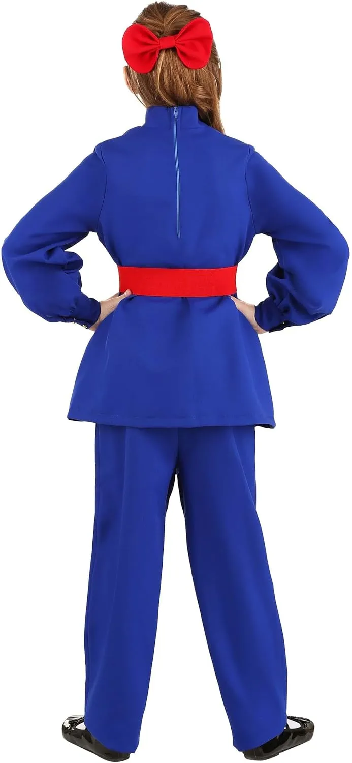 Gum-chewing Ticket Winner Costume for Kids, Violet Jumpsuit with Red Belt