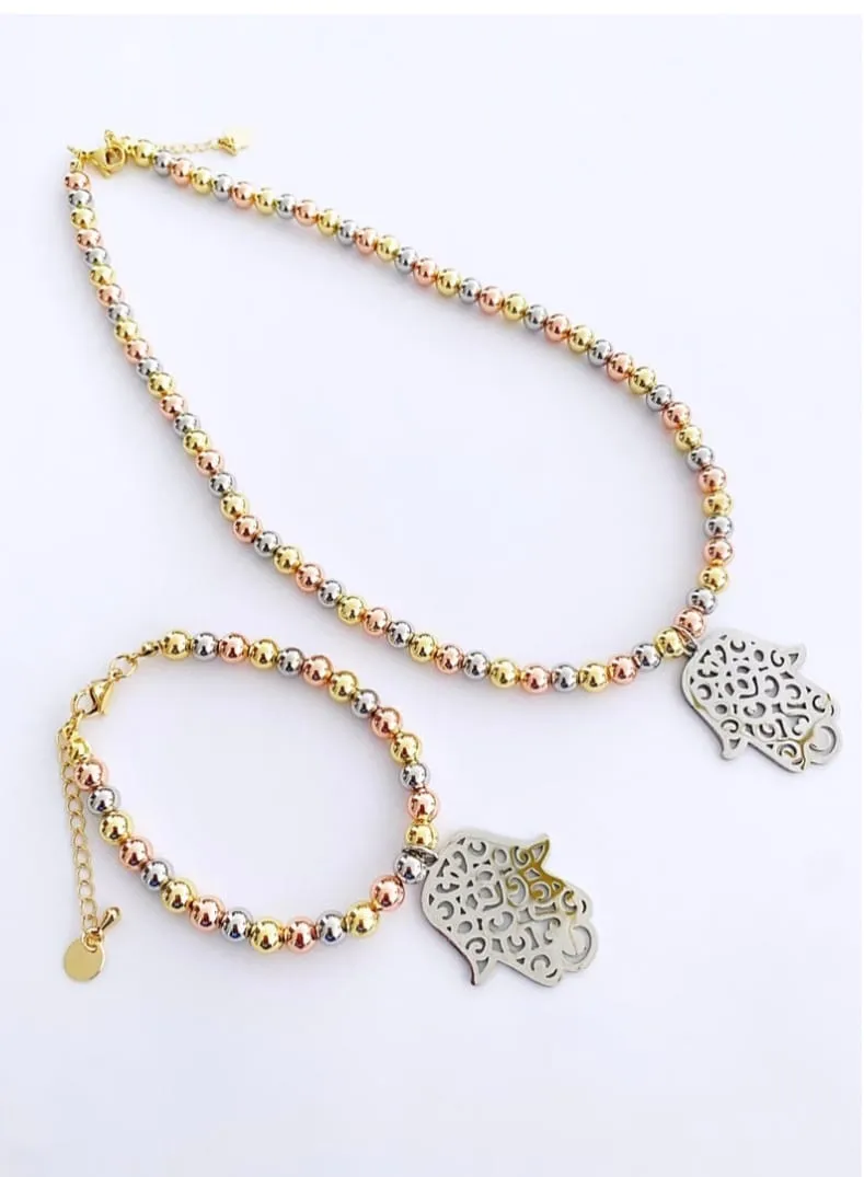 Hamsa 3 color necklace