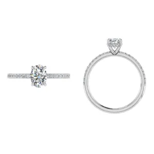 Hidden Halo Solitaire Plus Oval Diamond Engagement Ring