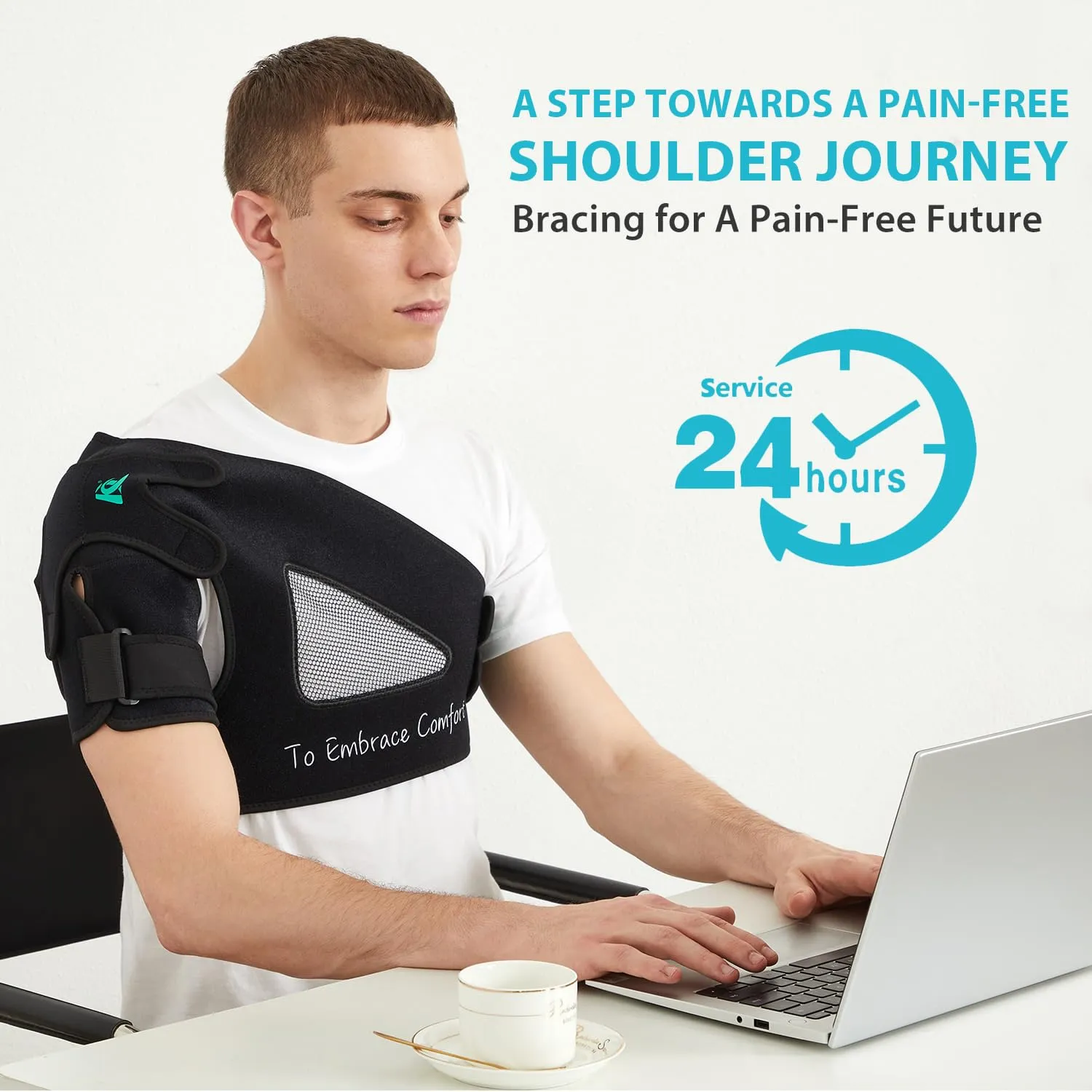KD Shoulder Support Brace: Shoulder Stability Brace for Torn Rotator Cuff, AC Joint Pain Relief, Dislocation, Tendonitis, Arthritis - Shoulder Braces for Men/Women with X-Strap Support System