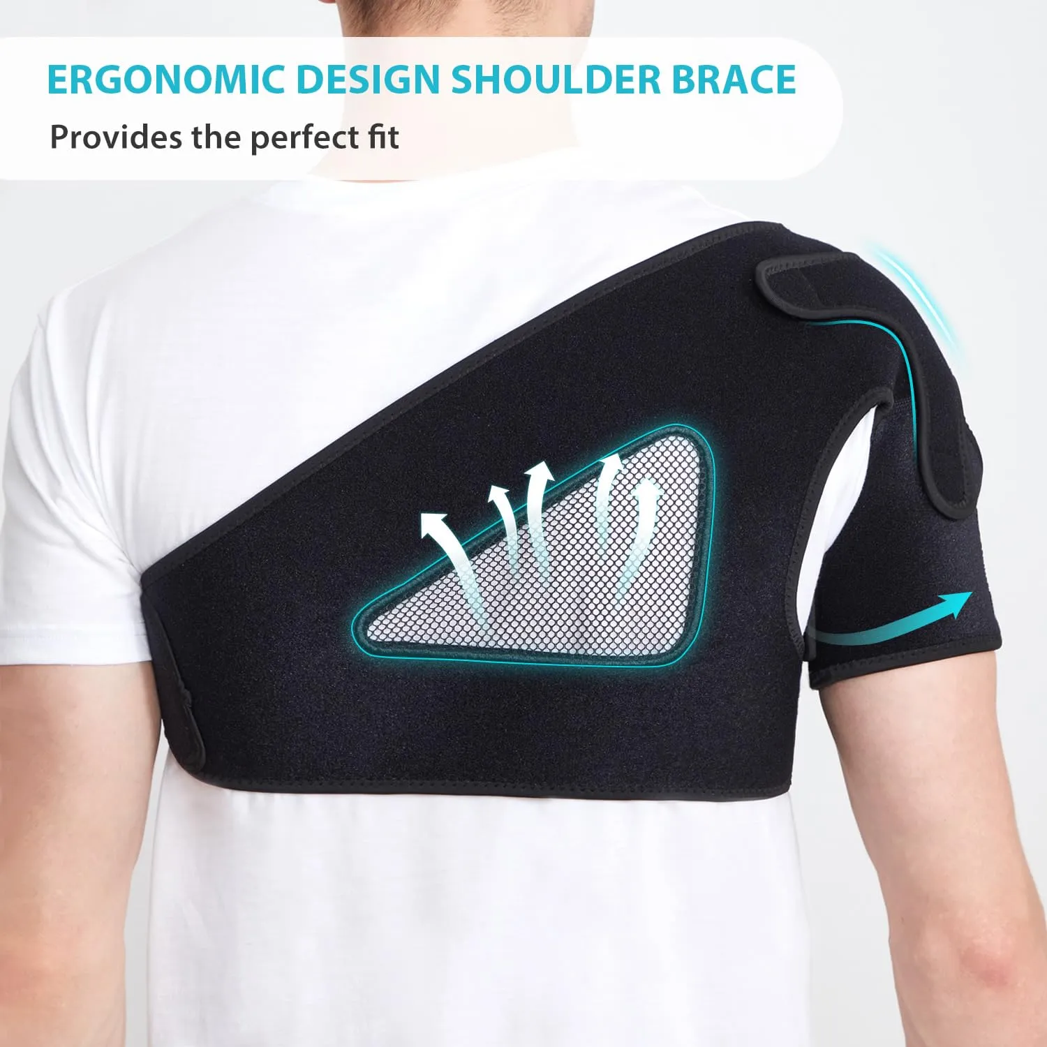 KD Shoulder Support Brace: Shoulder Stability Brace for Torn Rotator Cuff, AC Joint Pain Relief, Dislocation, Tendonitis, Arthritis - Shoulder Braces for Men/Women with X-Strap Support System