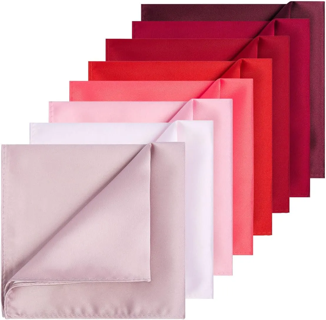 KissTies 1PC/6PCS Satin Pocket Square Solid Color Handkerchief   Gift Box