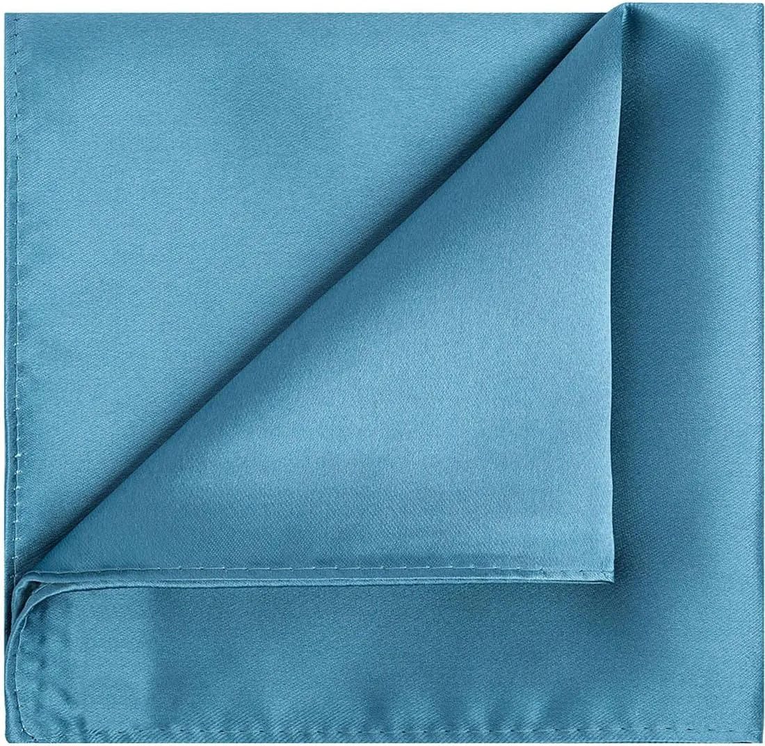 KissTies 1PC/6PCS Satin Pocket Square Solid Color Handkerchief   Gift Box