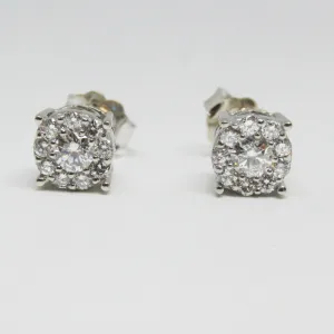 Lab Grown Diamond Halo Stud Earrings 0.75 ct. tw
