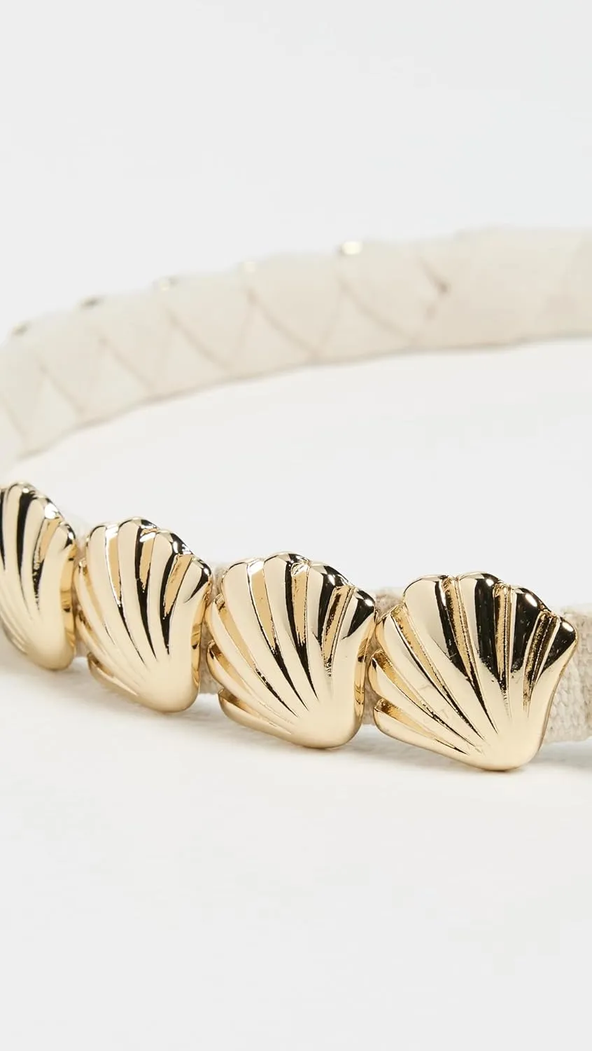 Lele Sadoughi Women's Strand Shell Headband, Gold, 1 Count