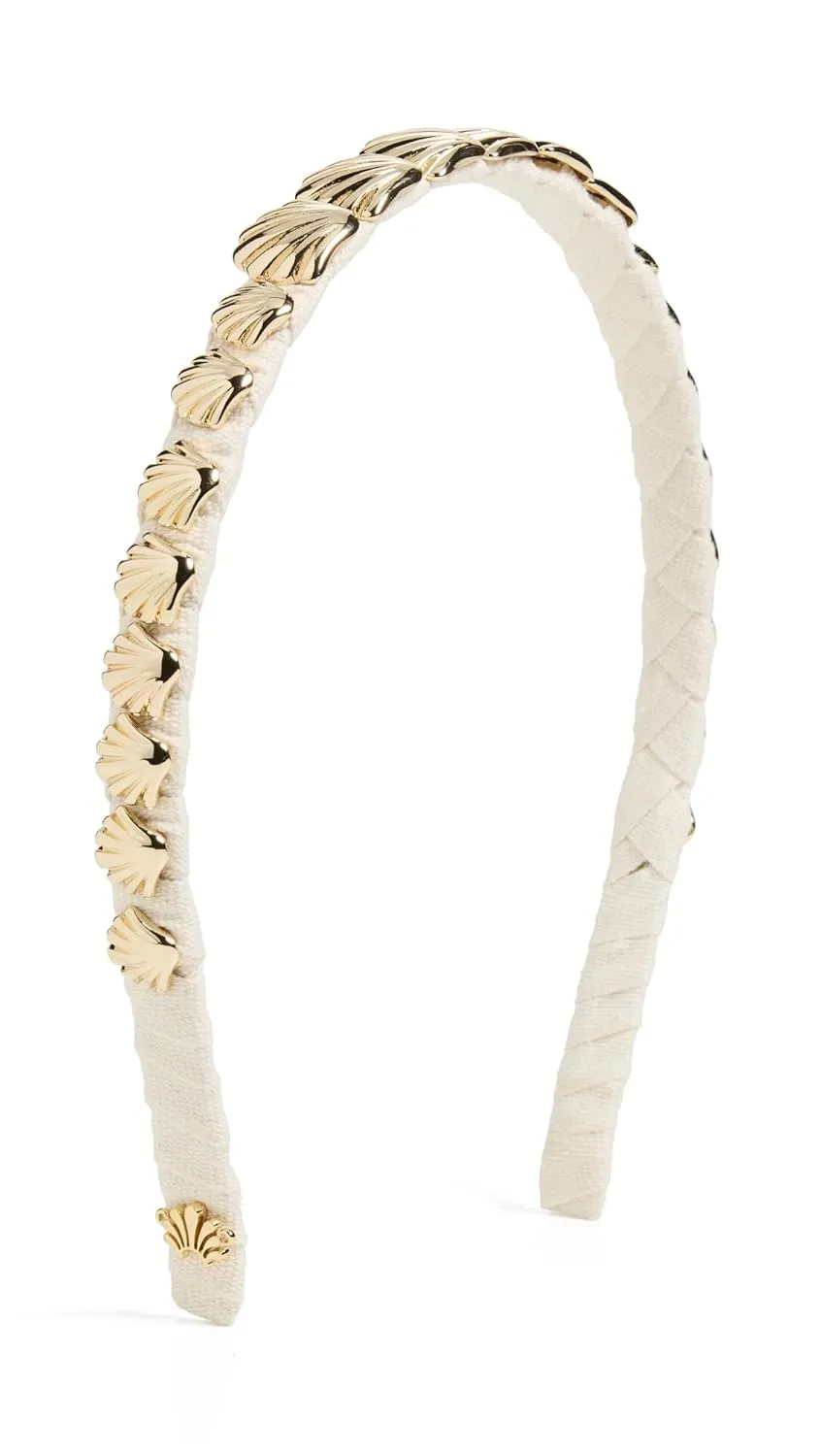 Lele Sadoughi Women's Strand Shell Headband, Gold, 1 Count