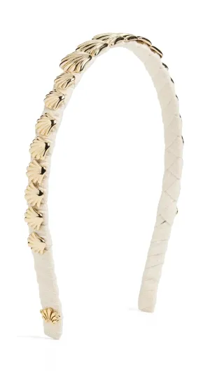 Lele Sadoughi Women's Strand Shell Headband, Gold, 1 Count