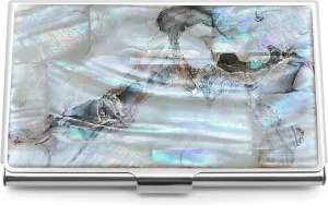 MADDesign Mother of Pearl Business Card Case Carrier Holder Wallet (Marble Gold)