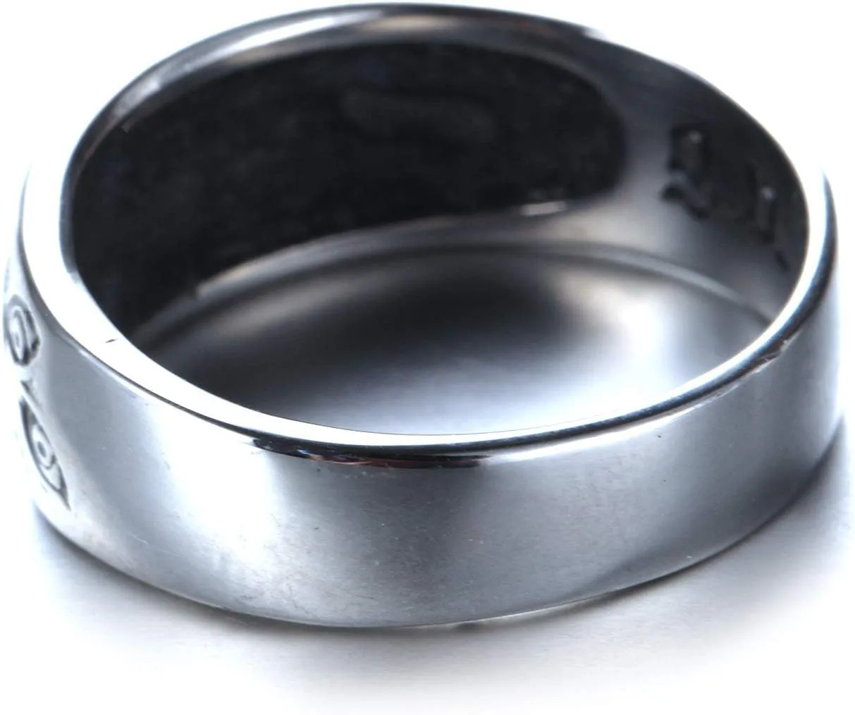 Men's Vintage Stainless Steel Engraved Eye of God Ring Black Gold Silver Tone