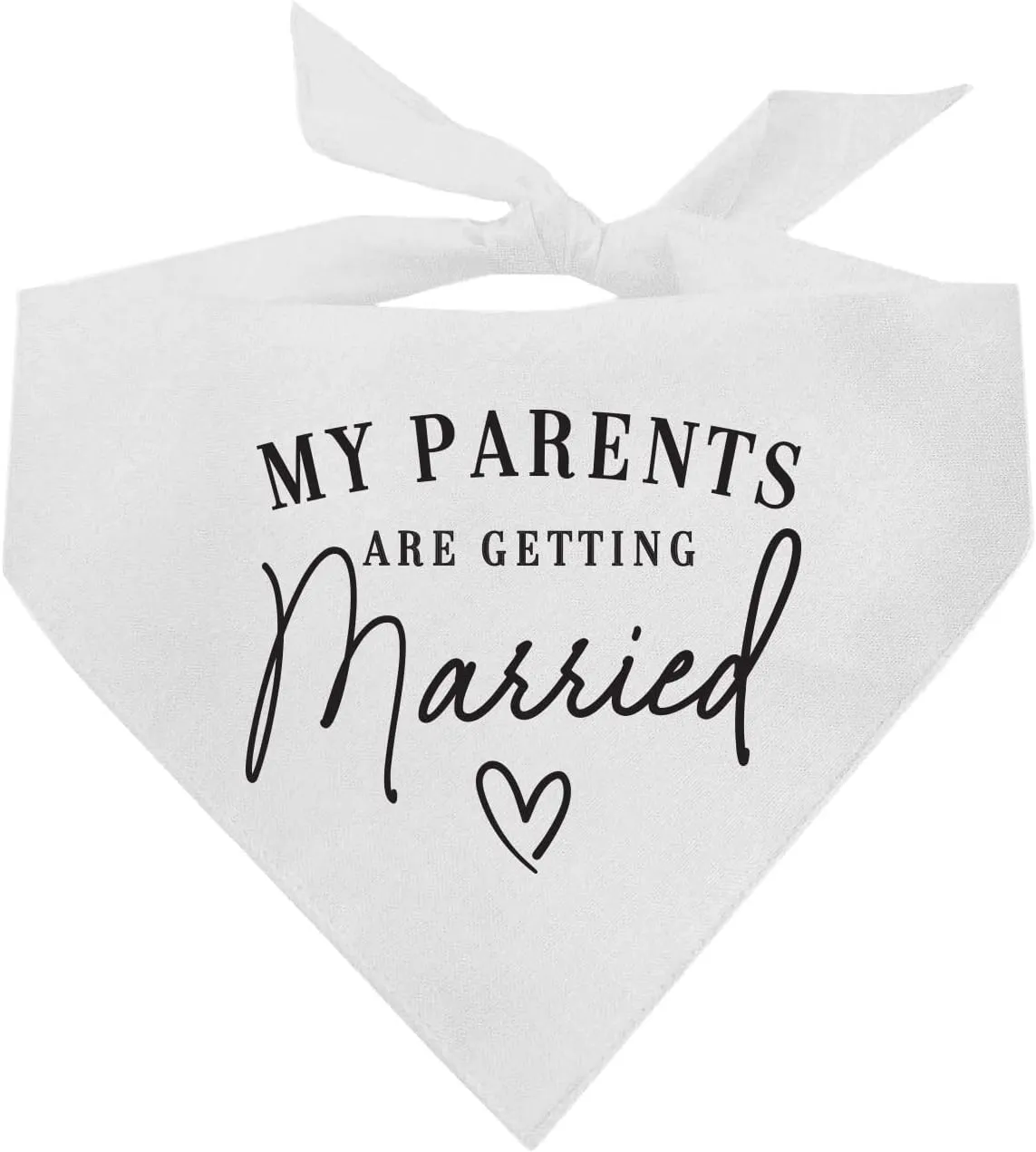 My Parents are Getting Married | 100% Cotton Adjustable Triangle | Engagement Announcement Photoshoot Prop | Bridal Shower Gift | Made in USA | White One Size (648) GB