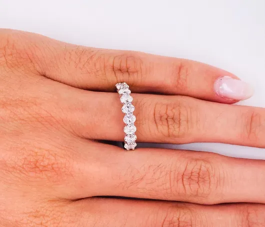 Oval Shaped Diamond Half Eternity Band