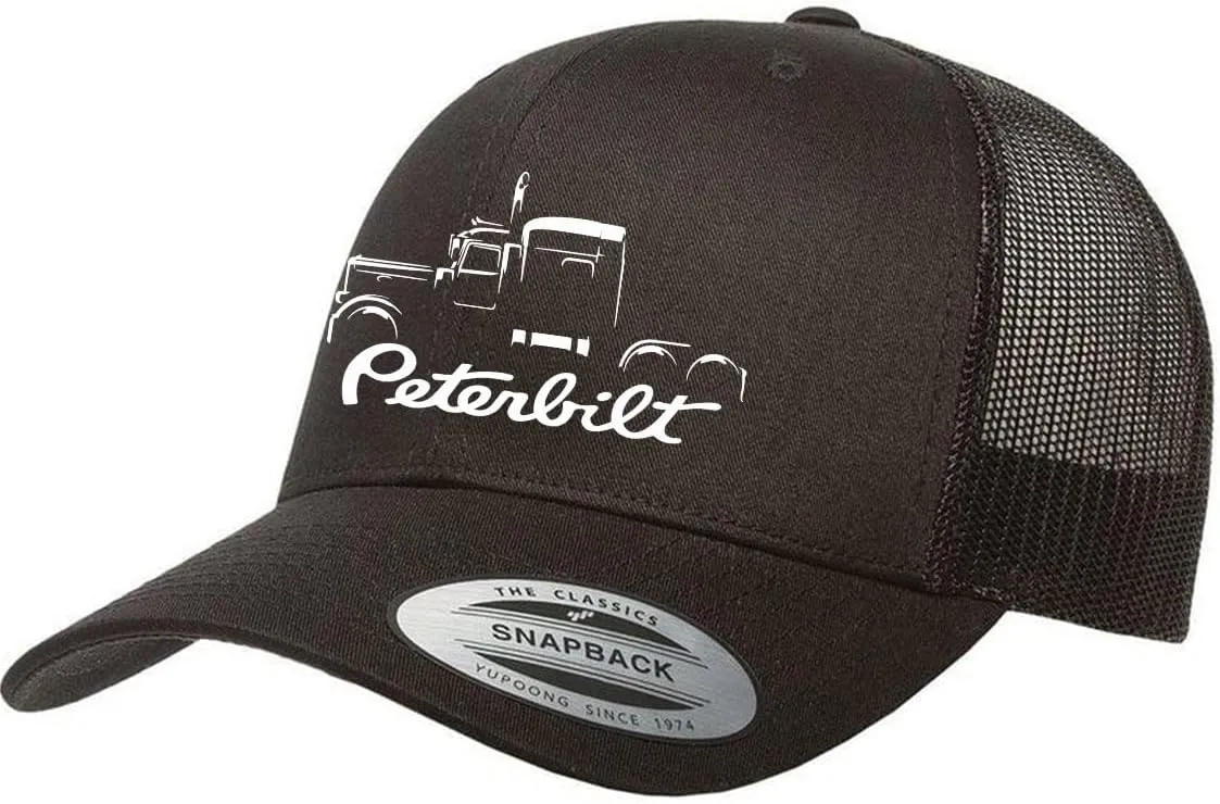 Peterbilt 389 Semi Truck Fully Embroidered YP 6606 Snapback Trucker Fitted Cap