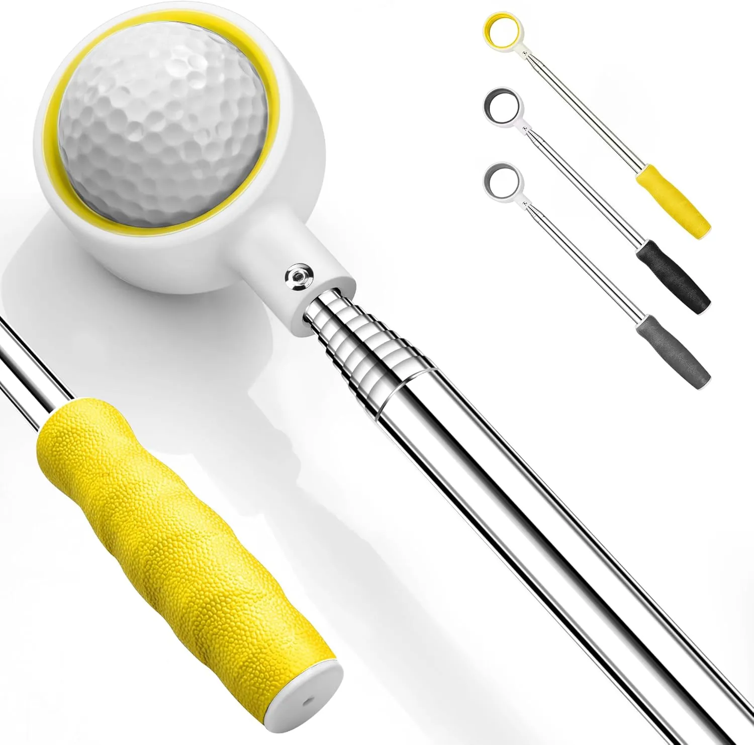 prowithlin Golf Ball Retriever, Golf Ball Retriever Telescopic, Ball Retriever Tool Golf with Rubber Loop, Non-Rust Golf Ball Retriever for Water, Excellent Golf Accessories Golf Gift for Men
