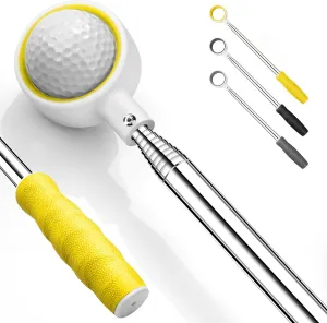 prowithlin Golf Ball Retriever, Golf Ball Retriever Telescopic, Ball Retriever Tool Golf with Rubber Loop, Non-Rust Golf Ball Retriever for Water, Excellent Golf Accessories Golf Gift for Men