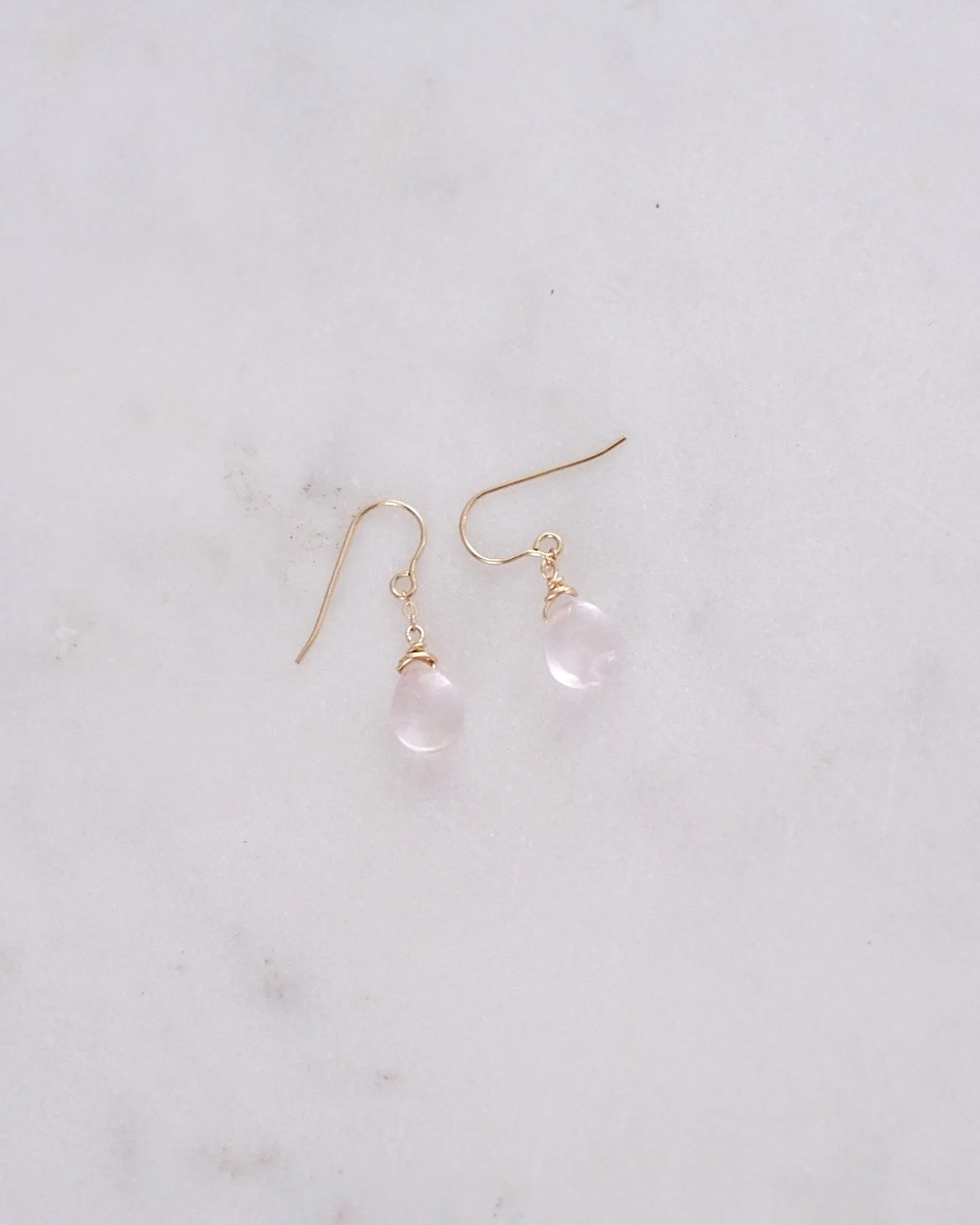 Rose quartz drop earrings