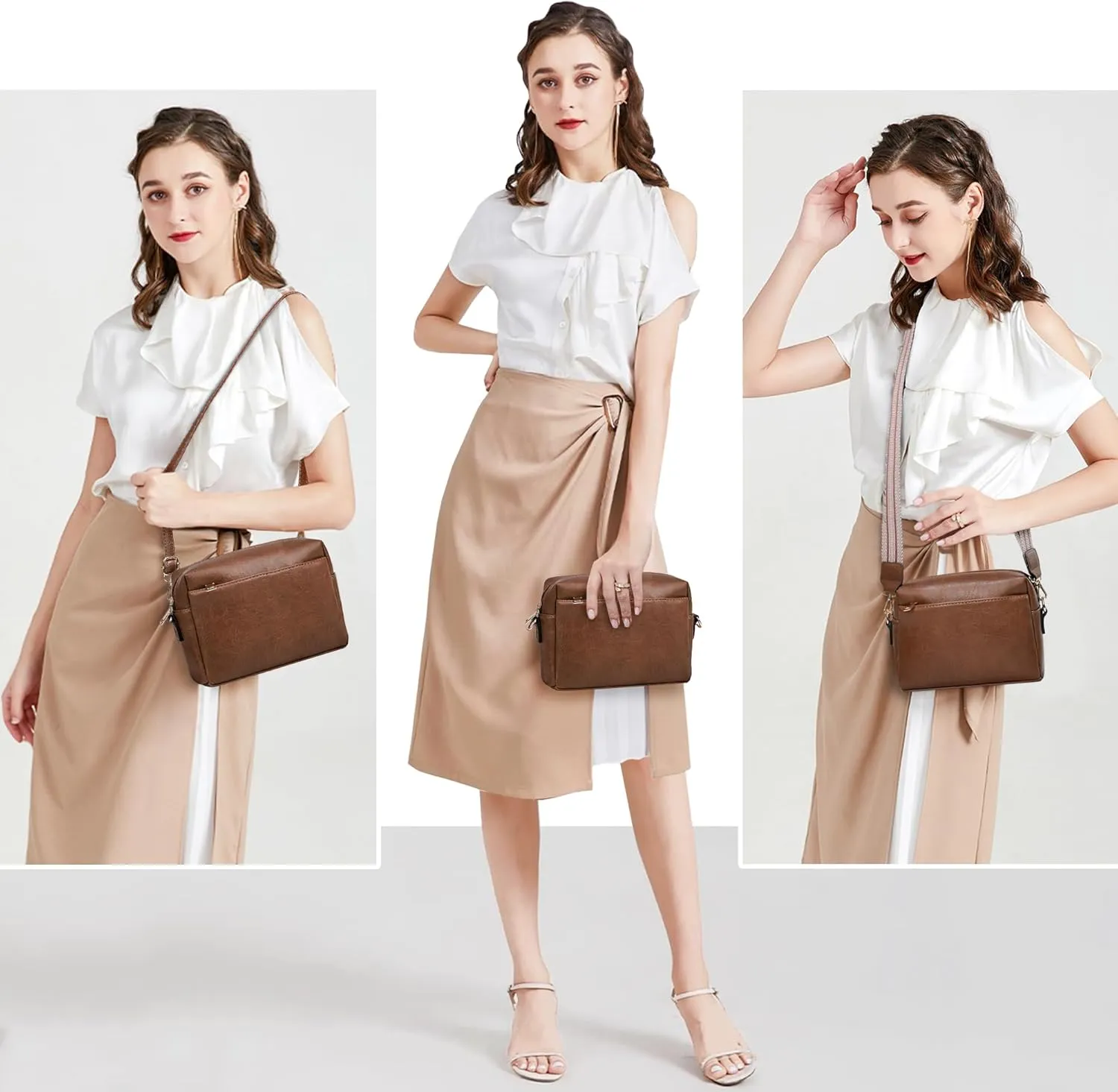 Small Crossbody Bags for Women Vegan Leather Purses Women's Shoulder Handbags Wallet Satchel Cross Body Purse