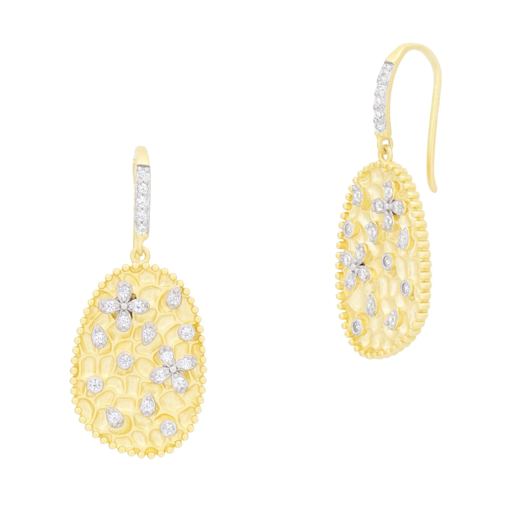 Streets in Bloom Textured Fish Hook Earrings
